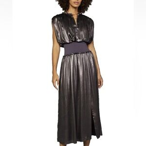 Current Air Shine Goddess Midi Dress Sz 6 Metallic Boho Disco Party 70s 80s NWT